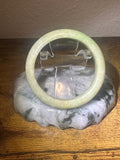Golden Celadon Jadeite Bangle (Sz 54.6)