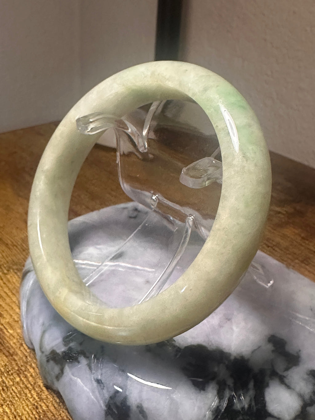Golden Celadon Jadeite Bangle (Sz 54.6)