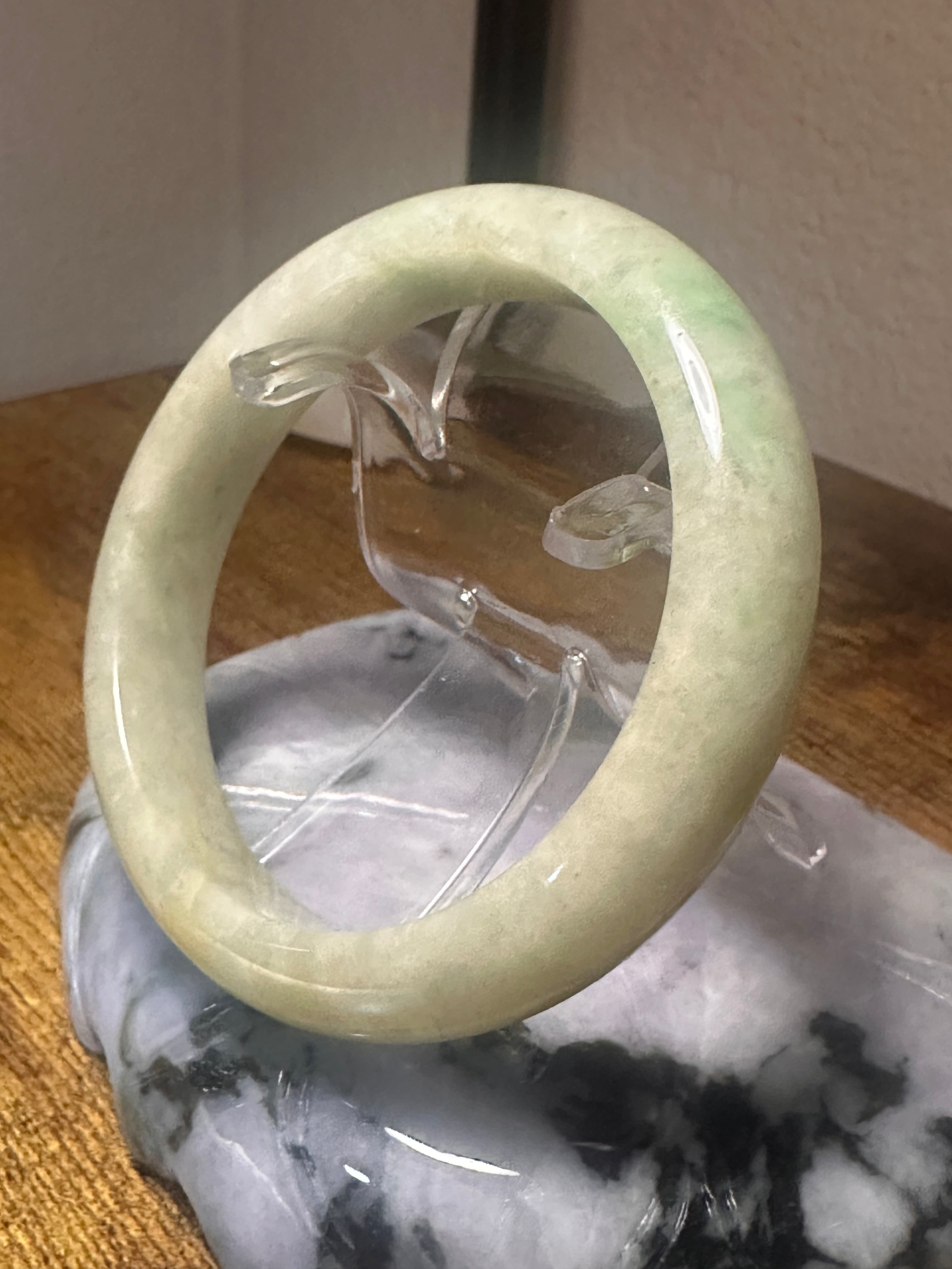 Golden Celadon Jadeite Bangle (Sz 54.6)