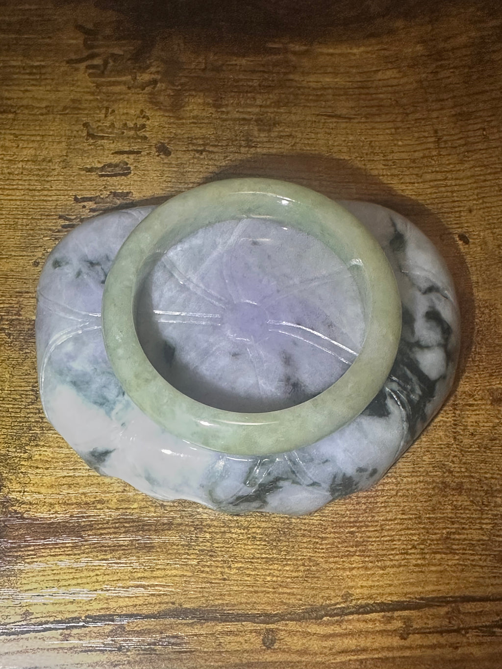 Golden Celadon Jadeite Bangle (Sz 54.6)