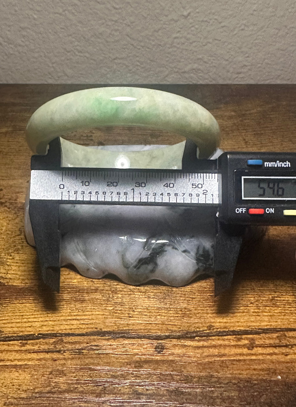 Golden Celadon Jadeite Bangle (Sz 54.6)