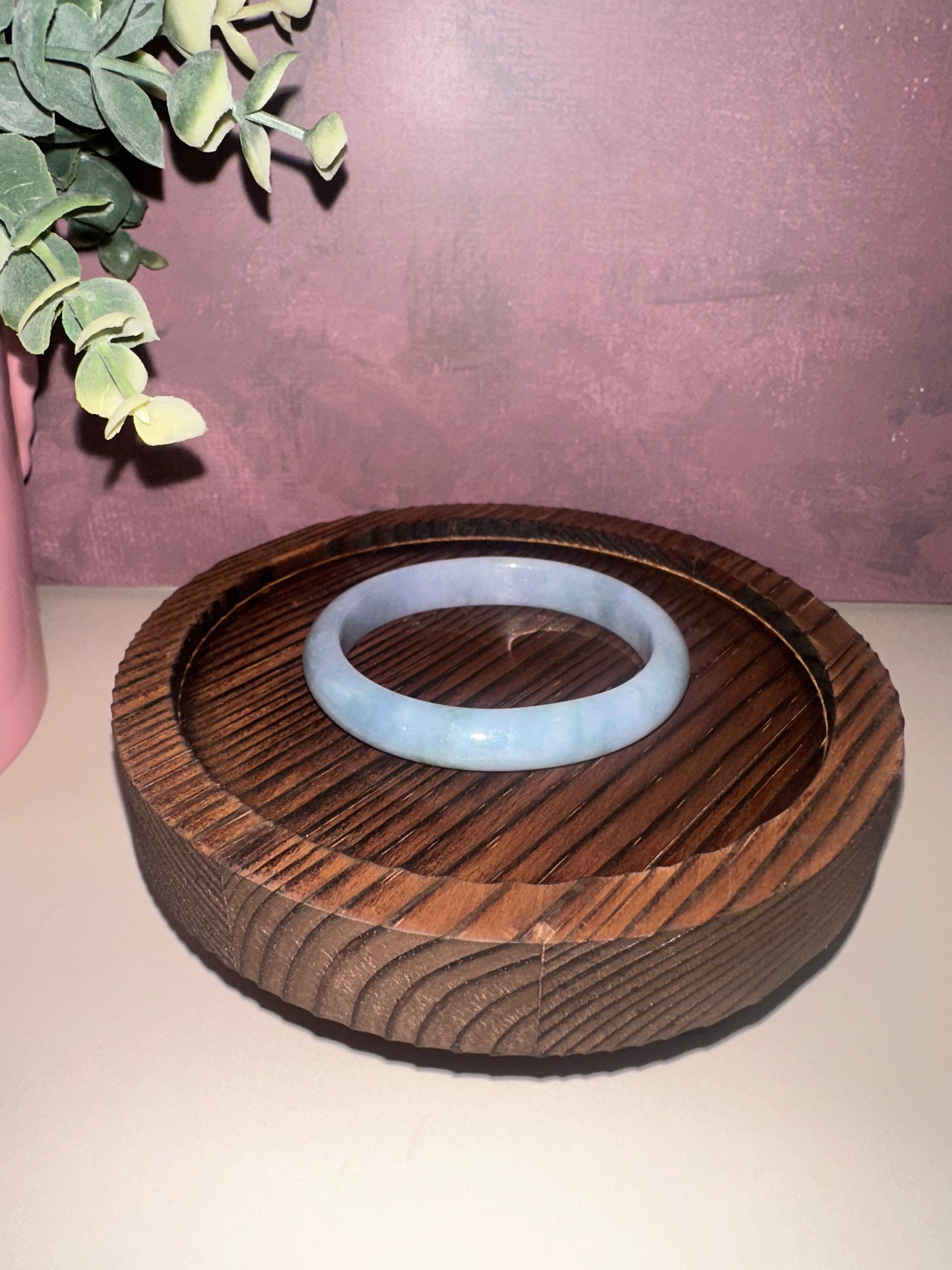 Monet Garden Jadeite Bangle ( Oval Sz 52.7 )