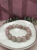 Natural Type A Peach & Cream Jadeite Bead Bracelet