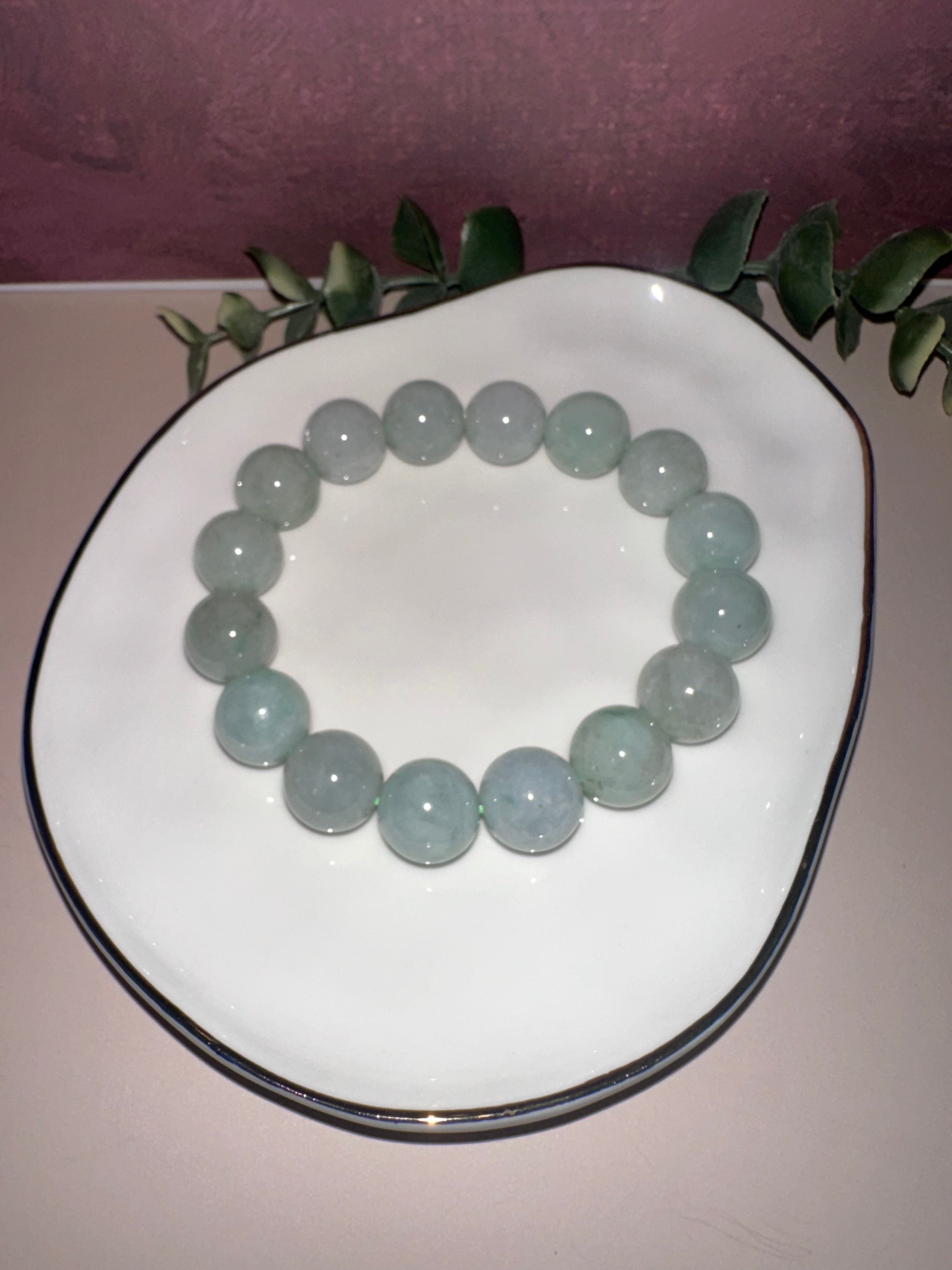 Natural Type A Jadeite Bead Bracelet