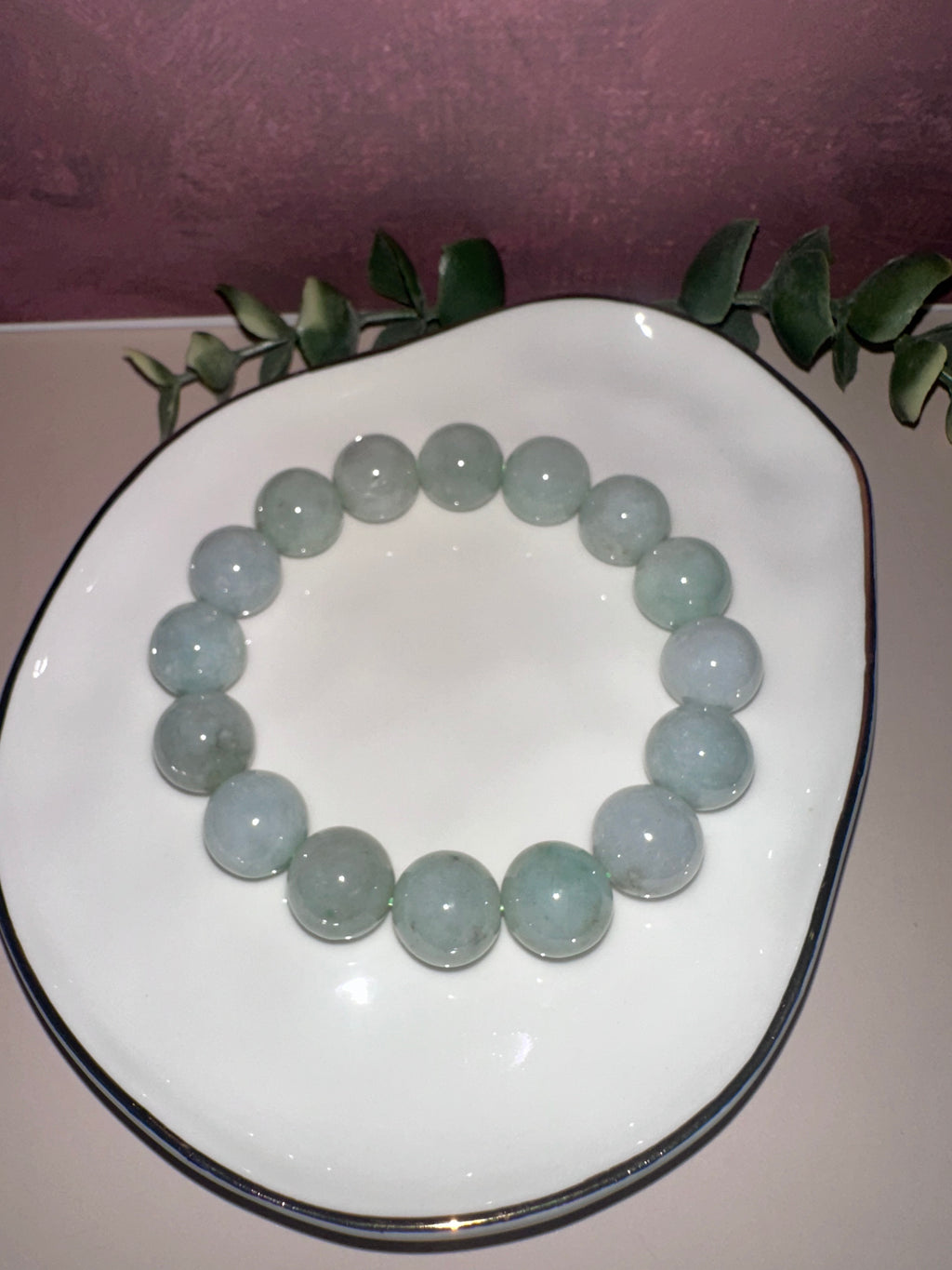 Natural Type A Jadeite Bead Bracelet