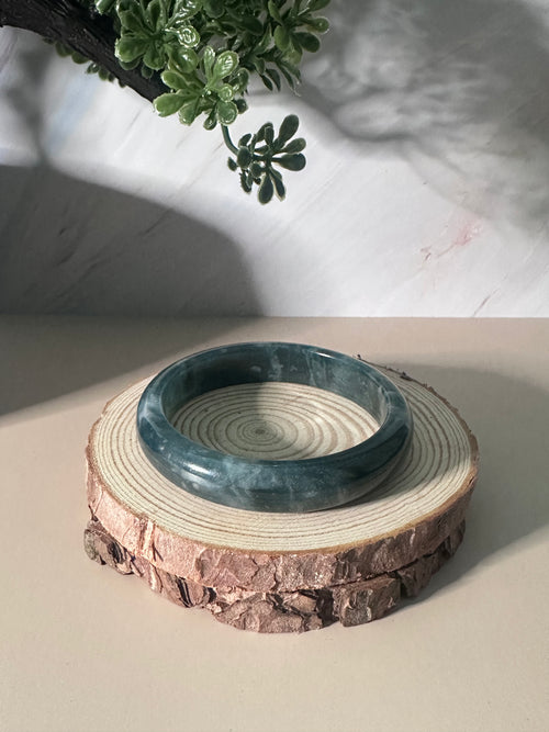 Blue Water Jadeite Bangle (Sz 52.7)