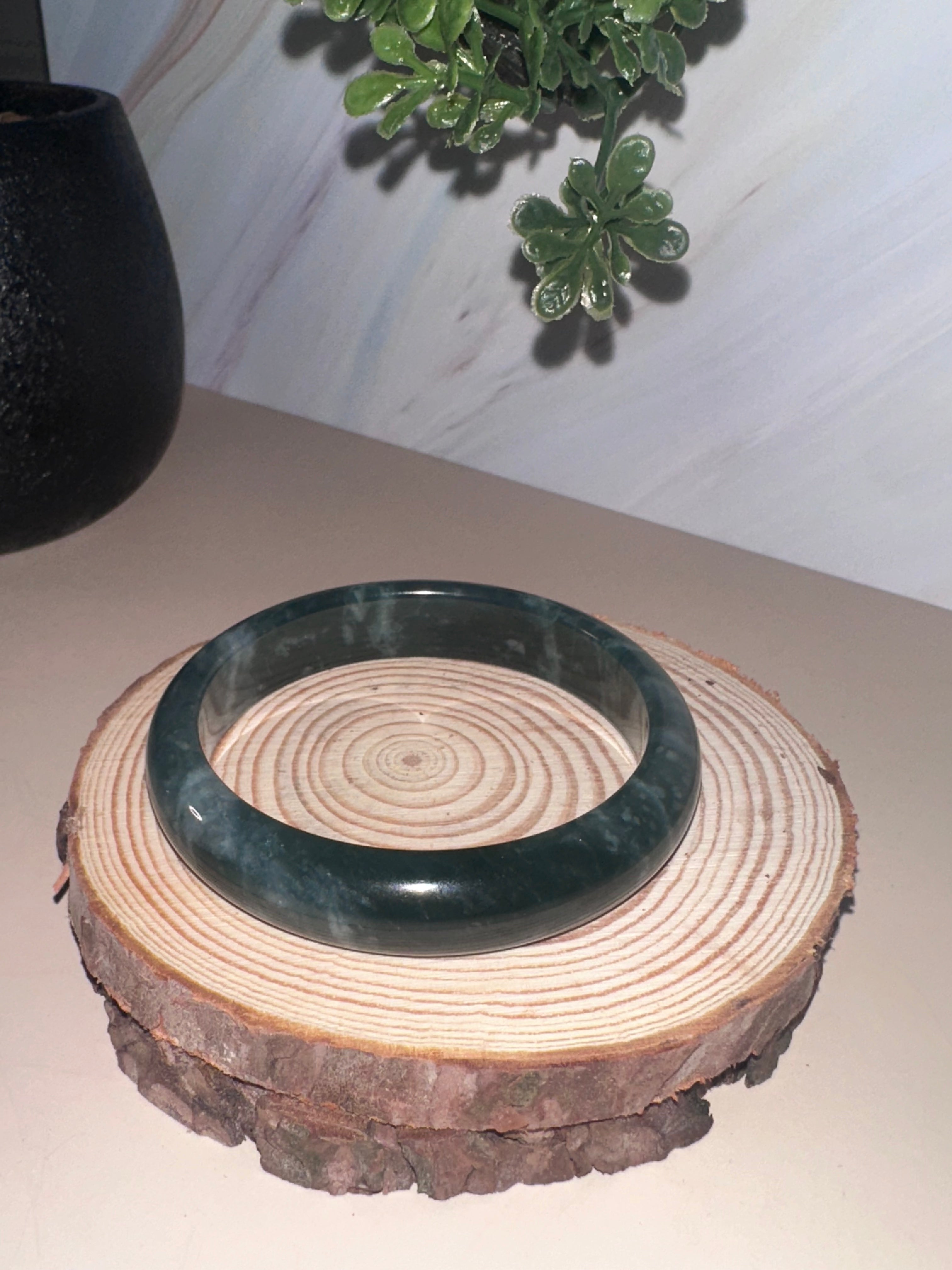 Blue Water Jadeite Bangle (Sz 52.7)