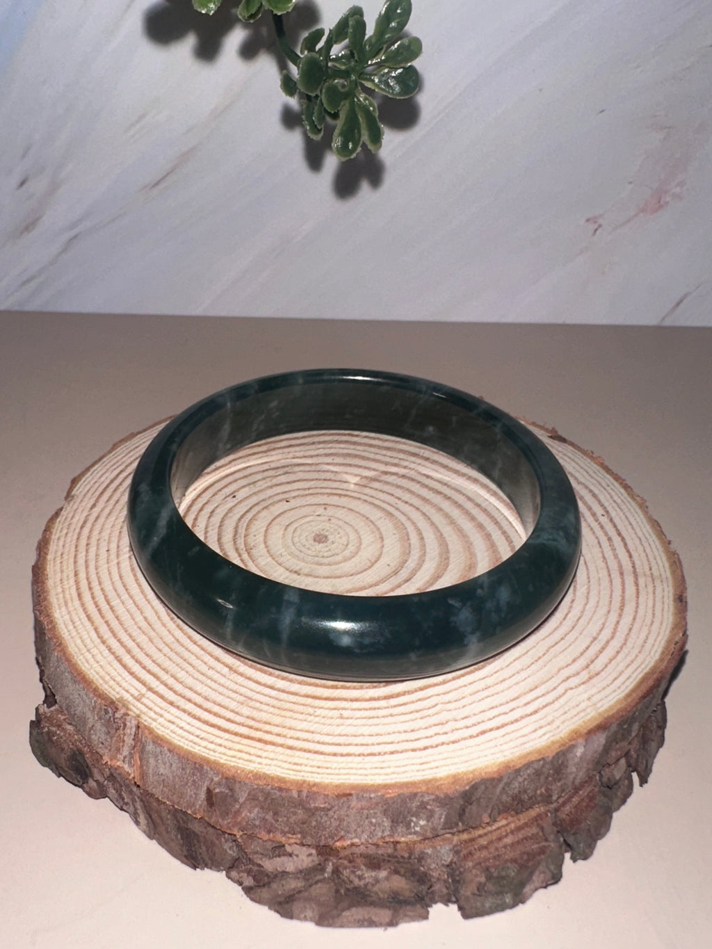 Blue Water Jadeite Bangle (Sz 52.7)