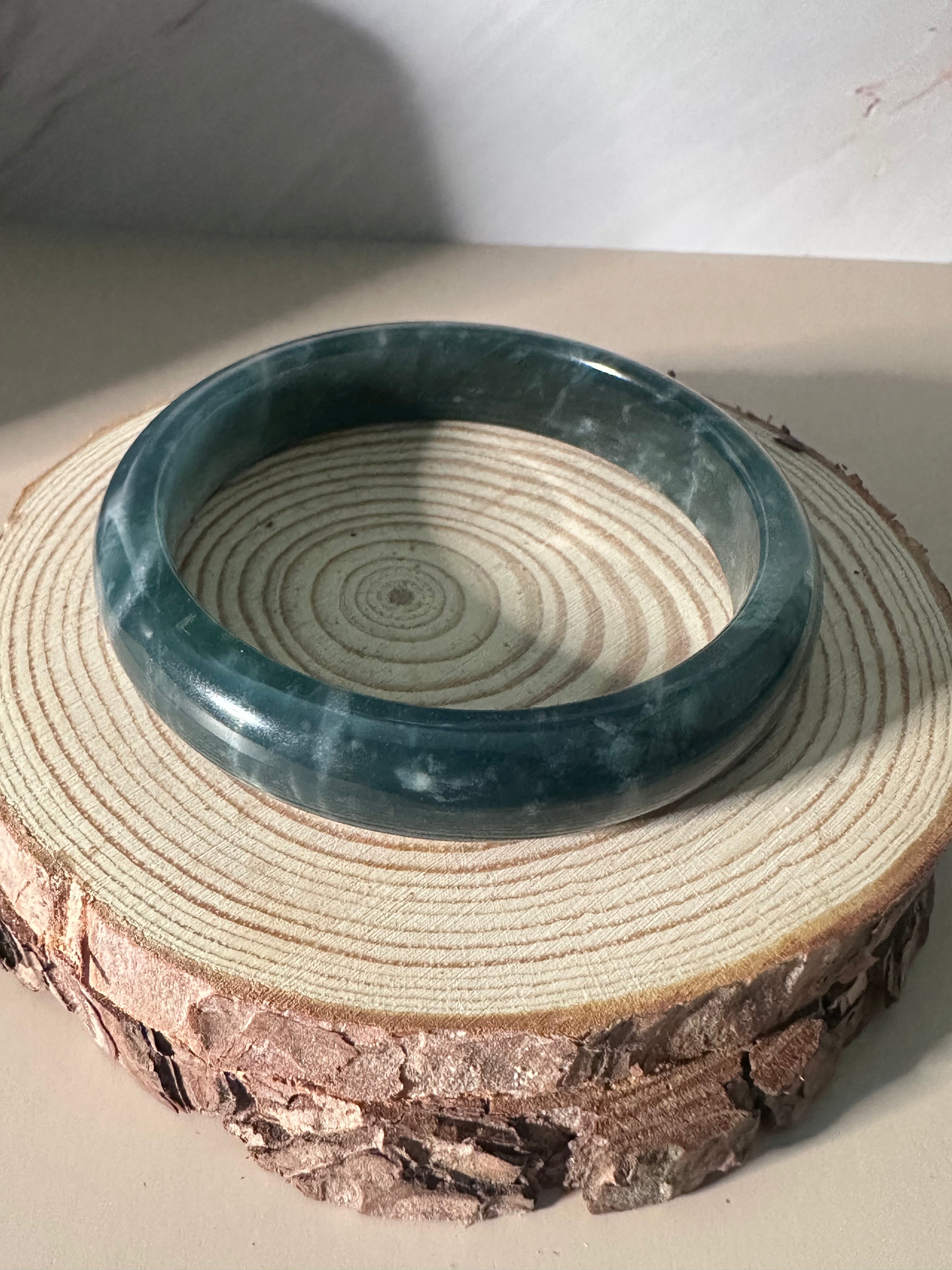 Blue Water Jadeite Bangle (Sz 52.7)