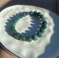 Blue Water Jadeite Bead Bracelet