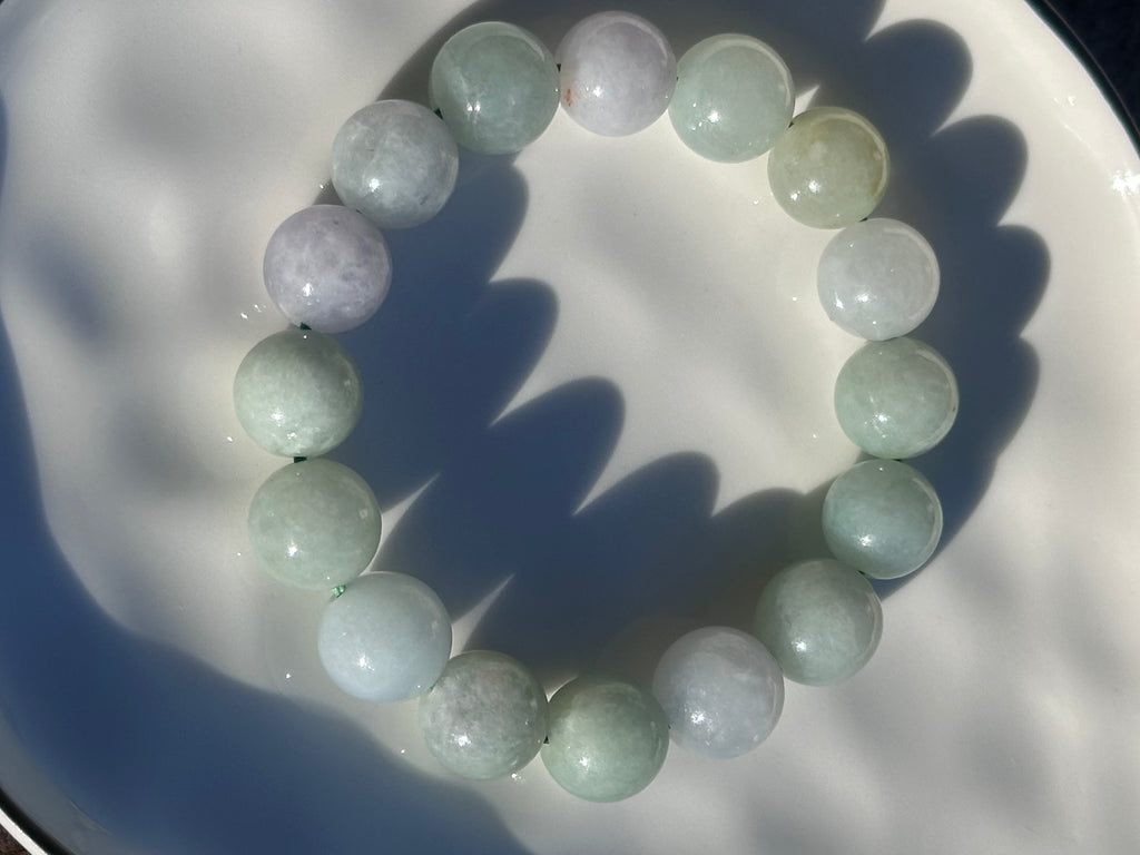 Lavender Mist Jadeite Bead Bracelet