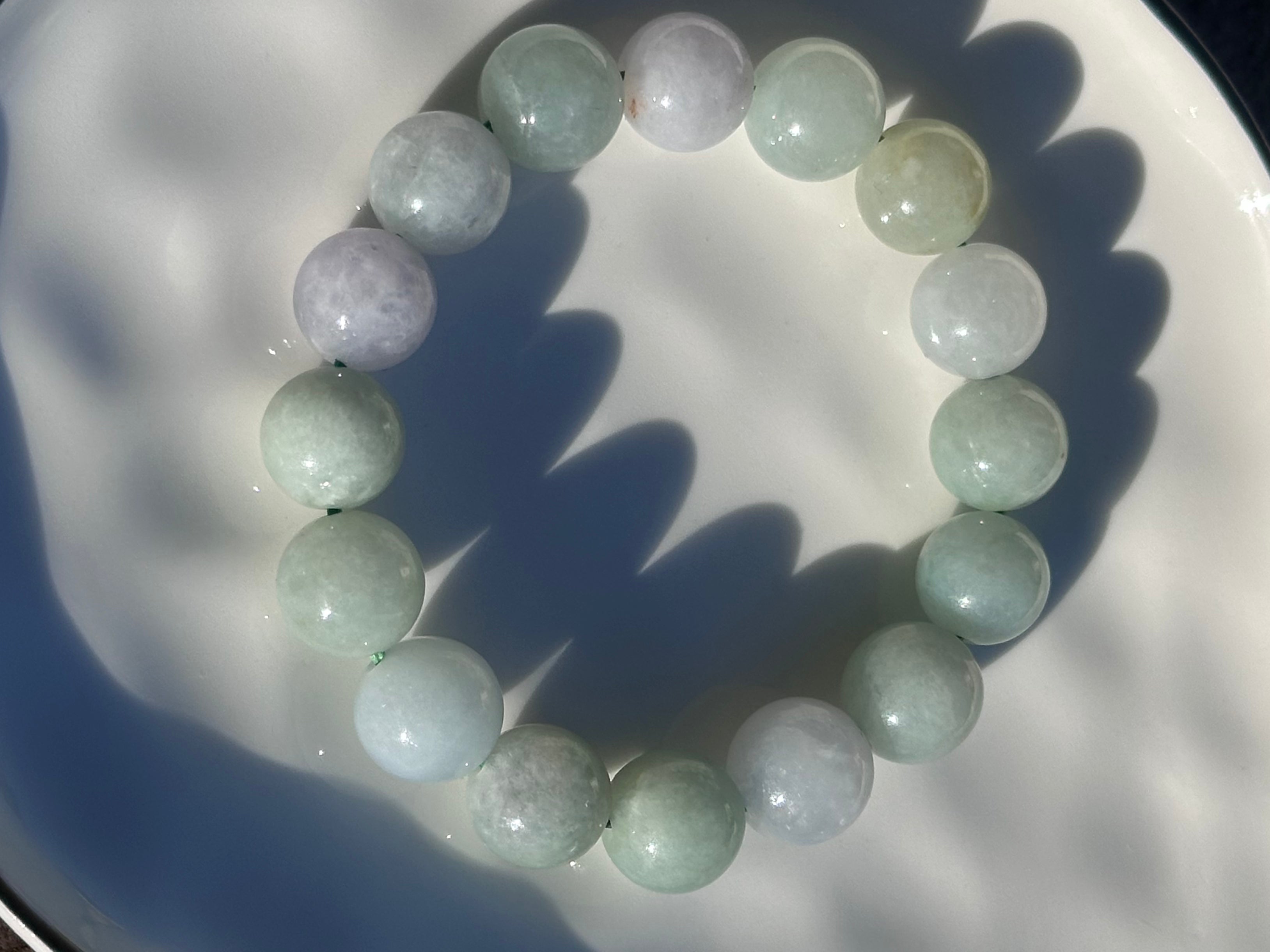 Lavender Mist Jadeite Bead Bracelet