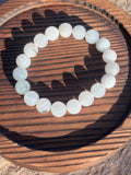 Icy White & Wuji Jadeite Bead Bracelet