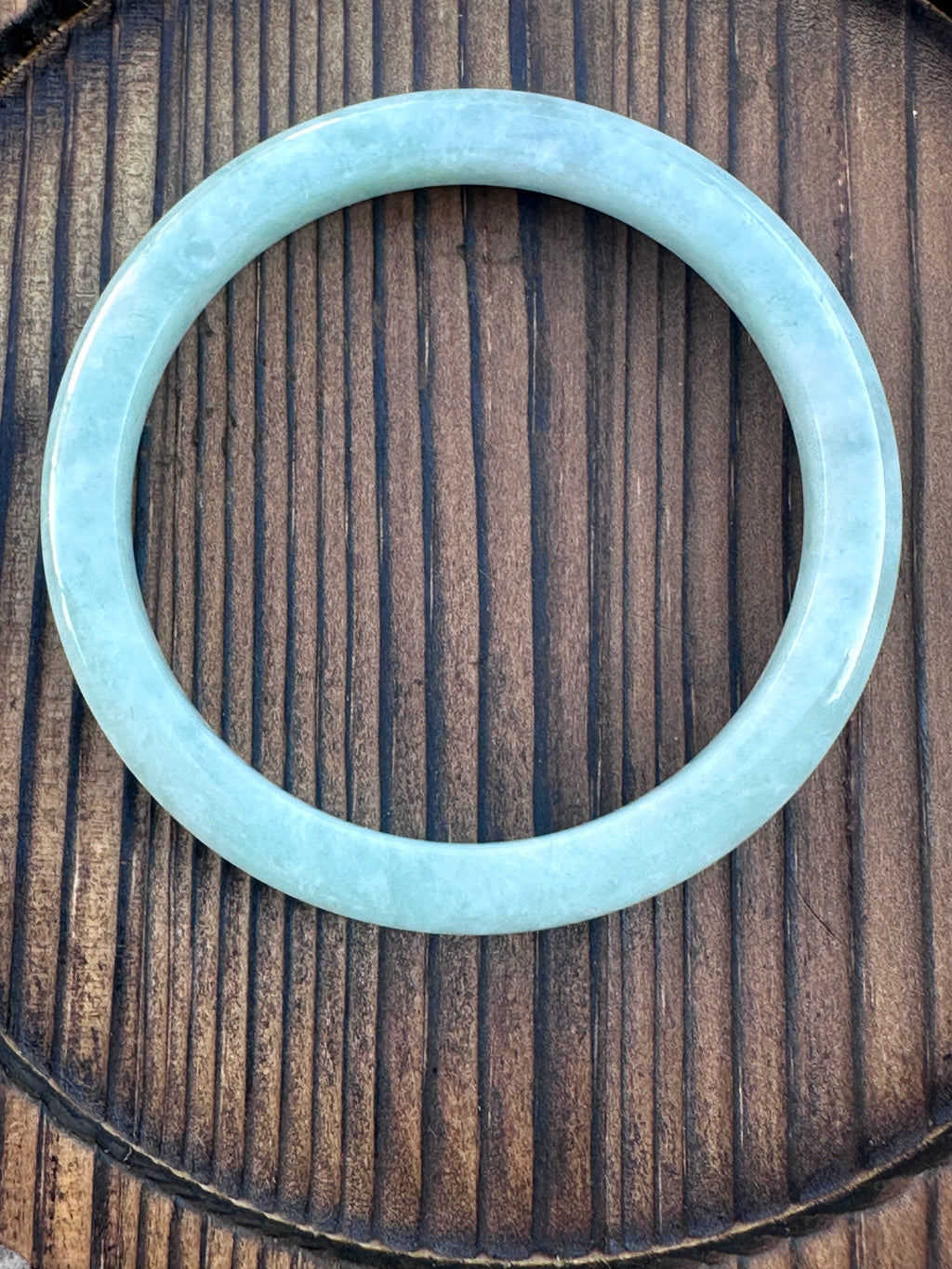 Icy Pale Green Type A Jadeite Bangle (Sz 52.0 )