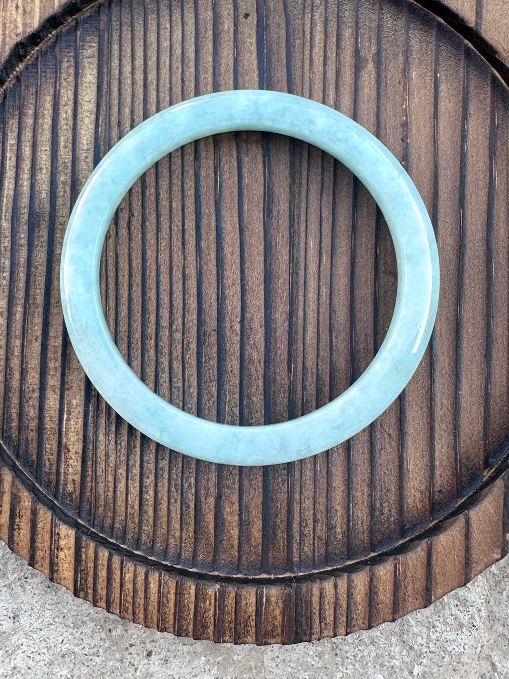 Icy Pale Green Type A Jadeite Bangle (Sz 52.0 )