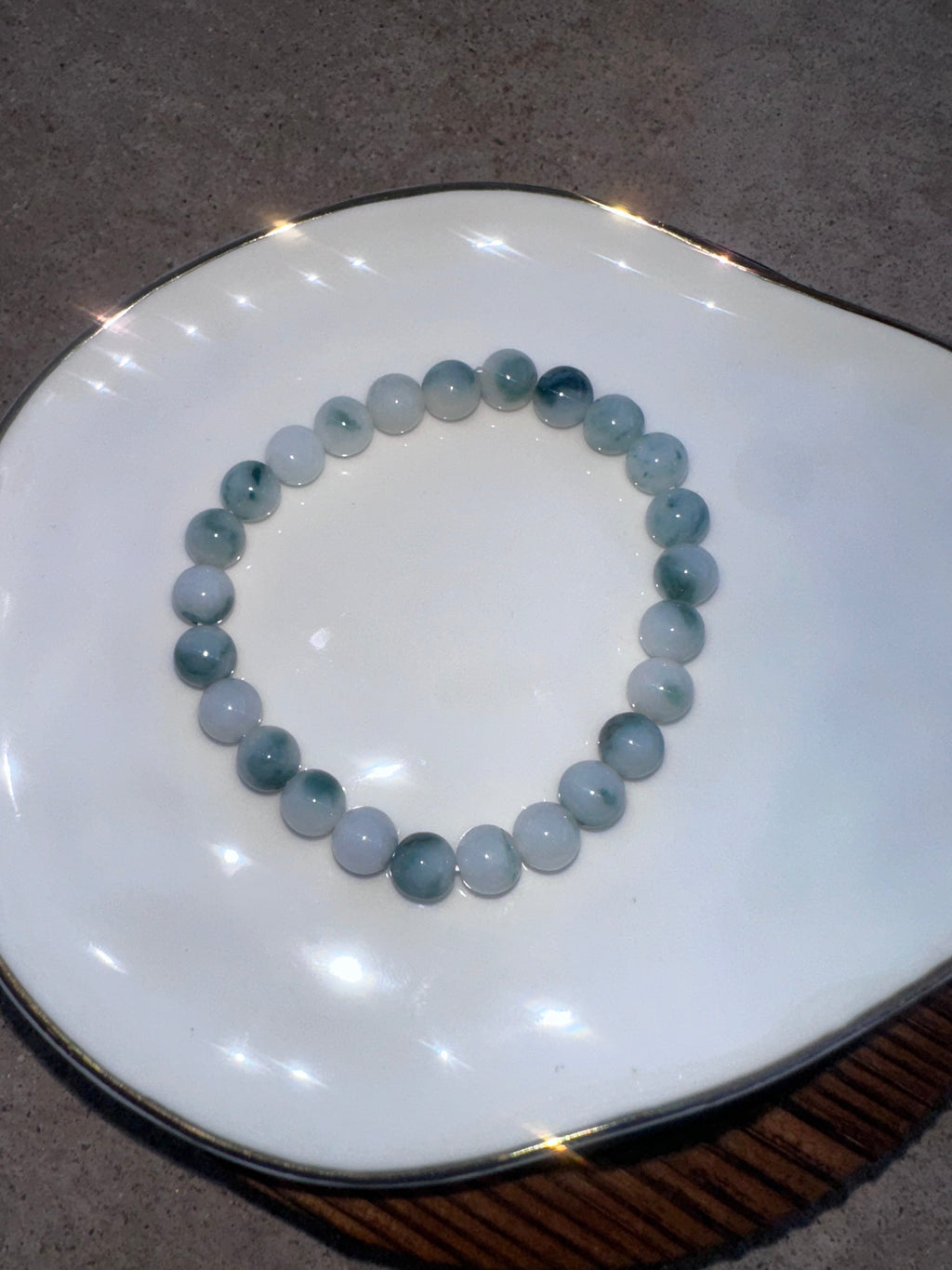 Icy Blue-Green Jadeite Beads ( Uncertified)