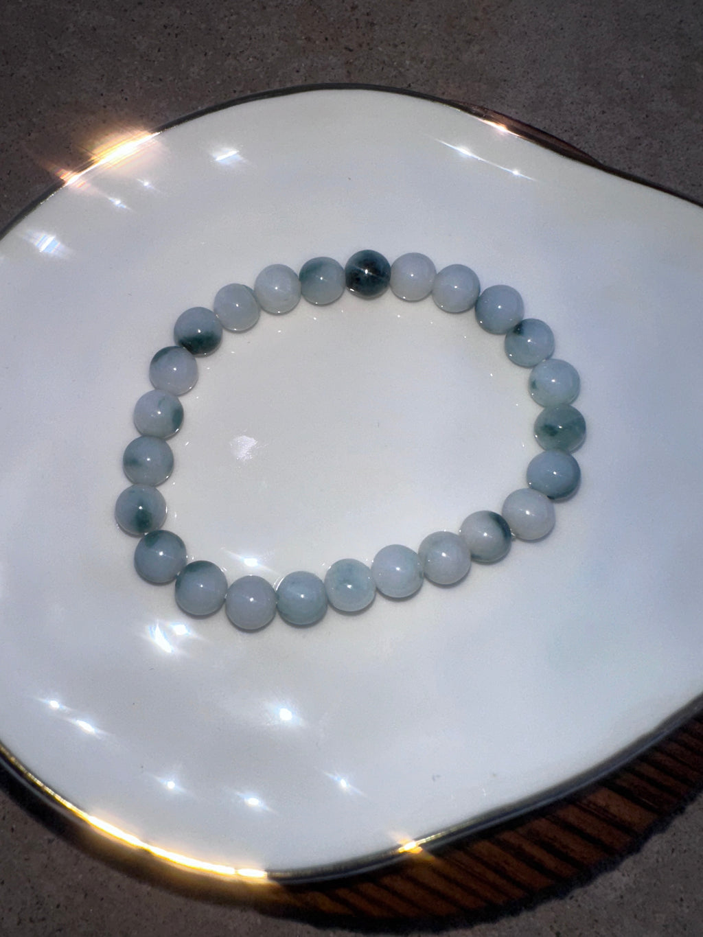 Icy Blue-Green Jadeite Beads ( Uncertified)