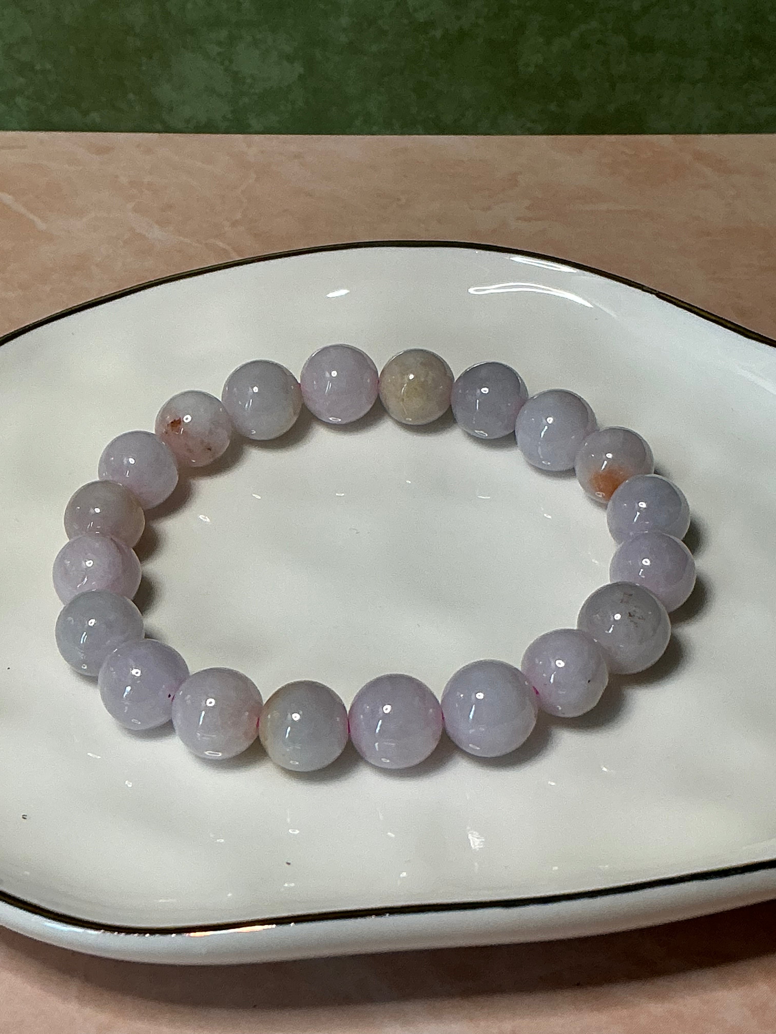💜 Lavender Blush Jade with Natural Sajin