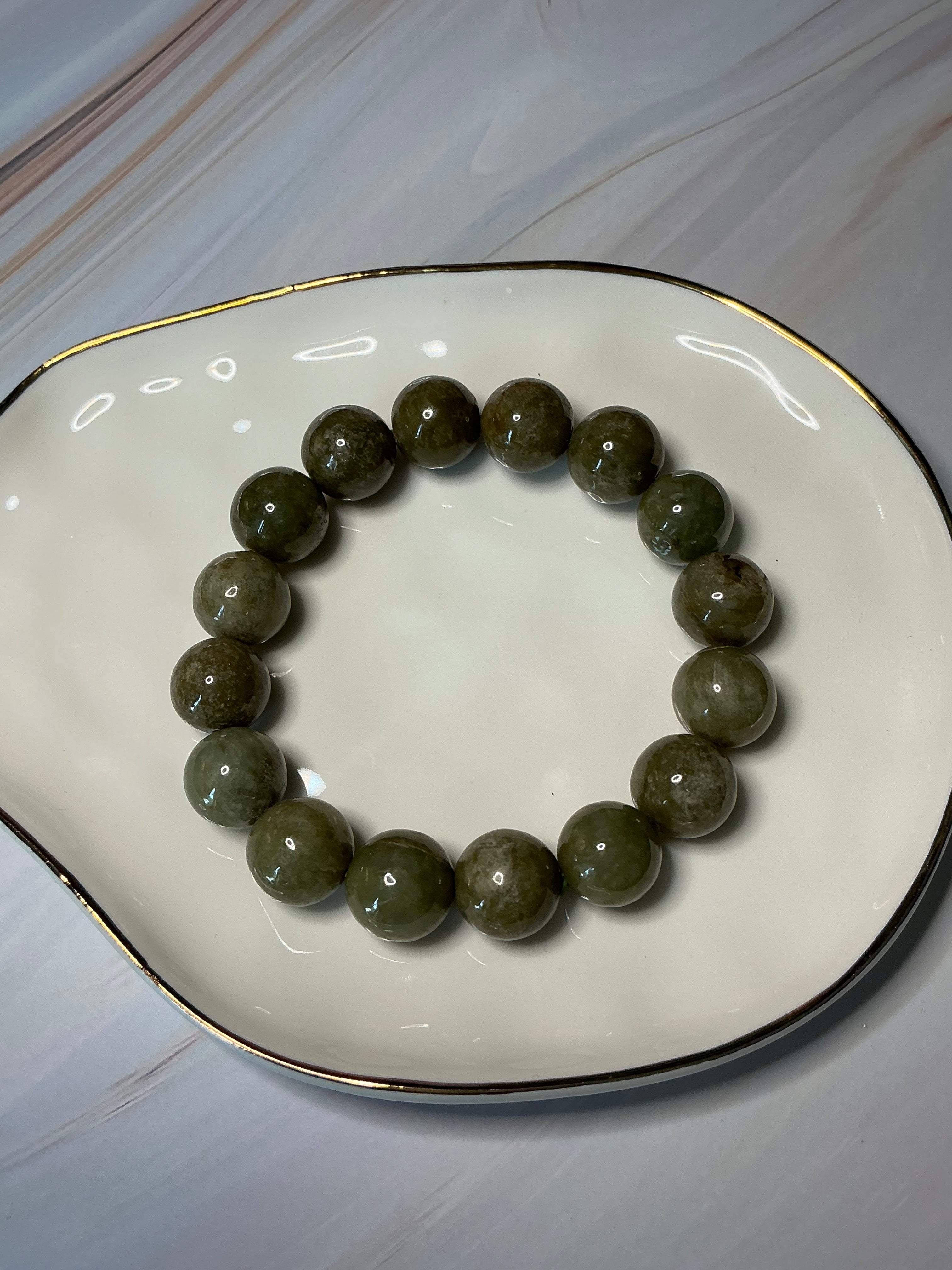 Moss Green Jadeite Jade Bracelet