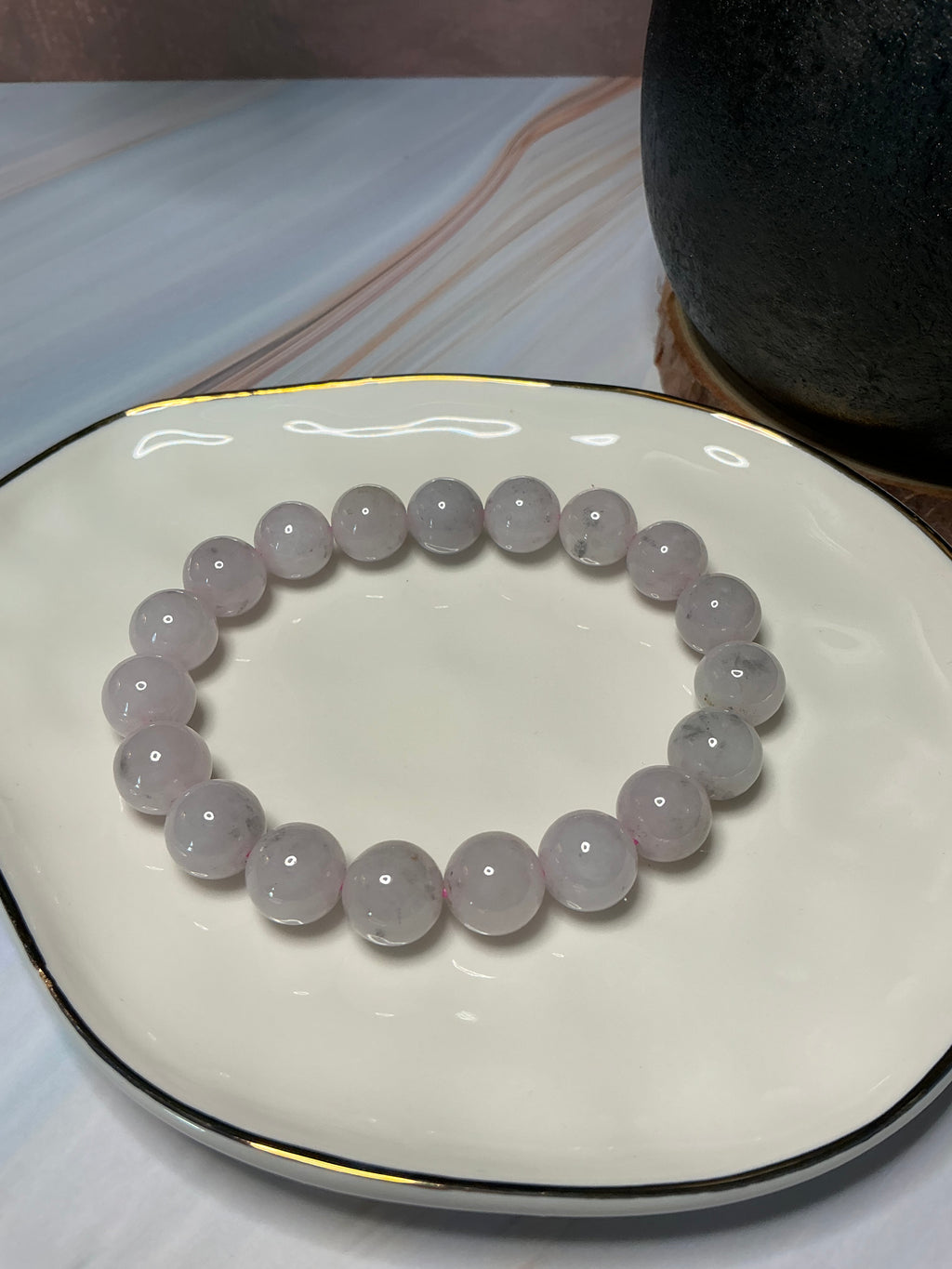 Light Lavender Wuji Jadeite Jade Bracelet