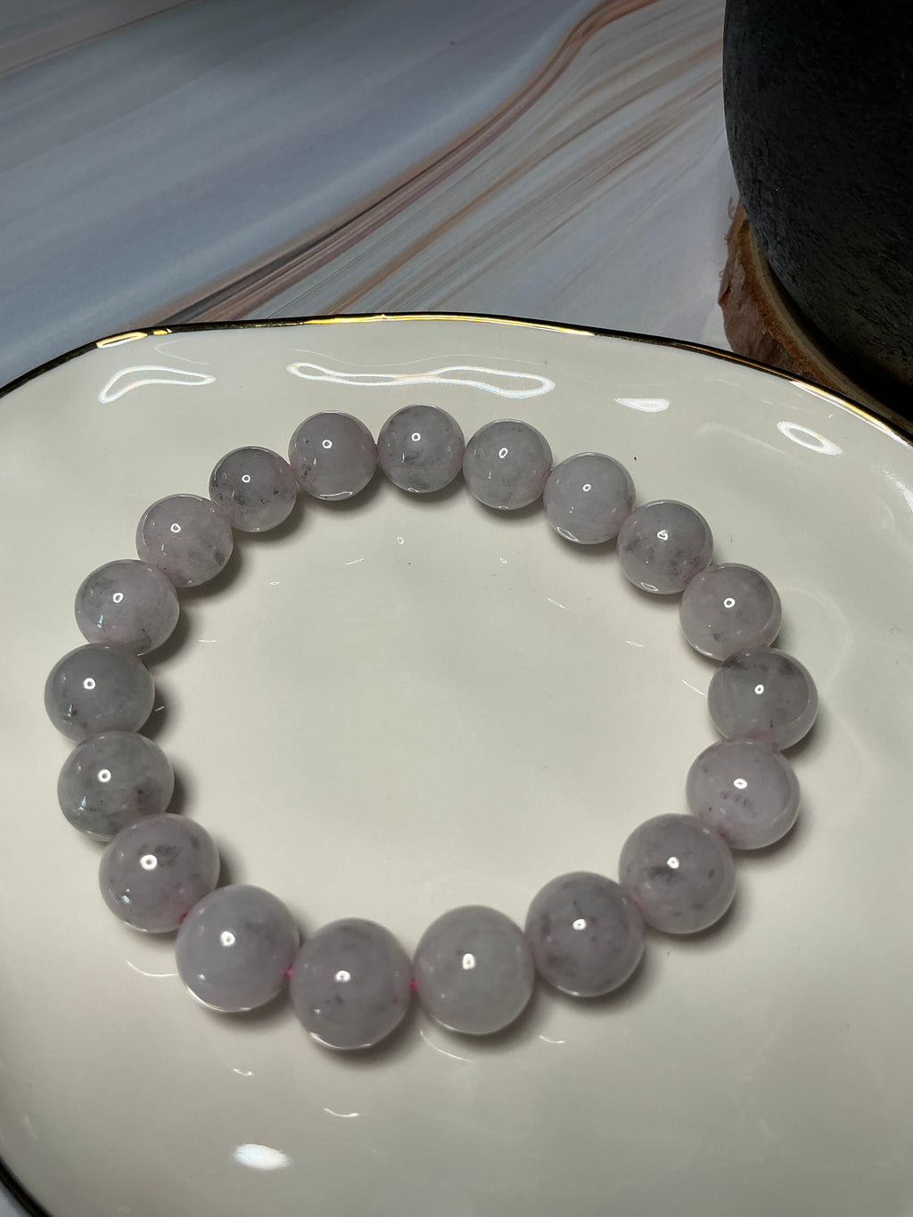 Light Lavender Wuji Jadeite Jade Bracelet