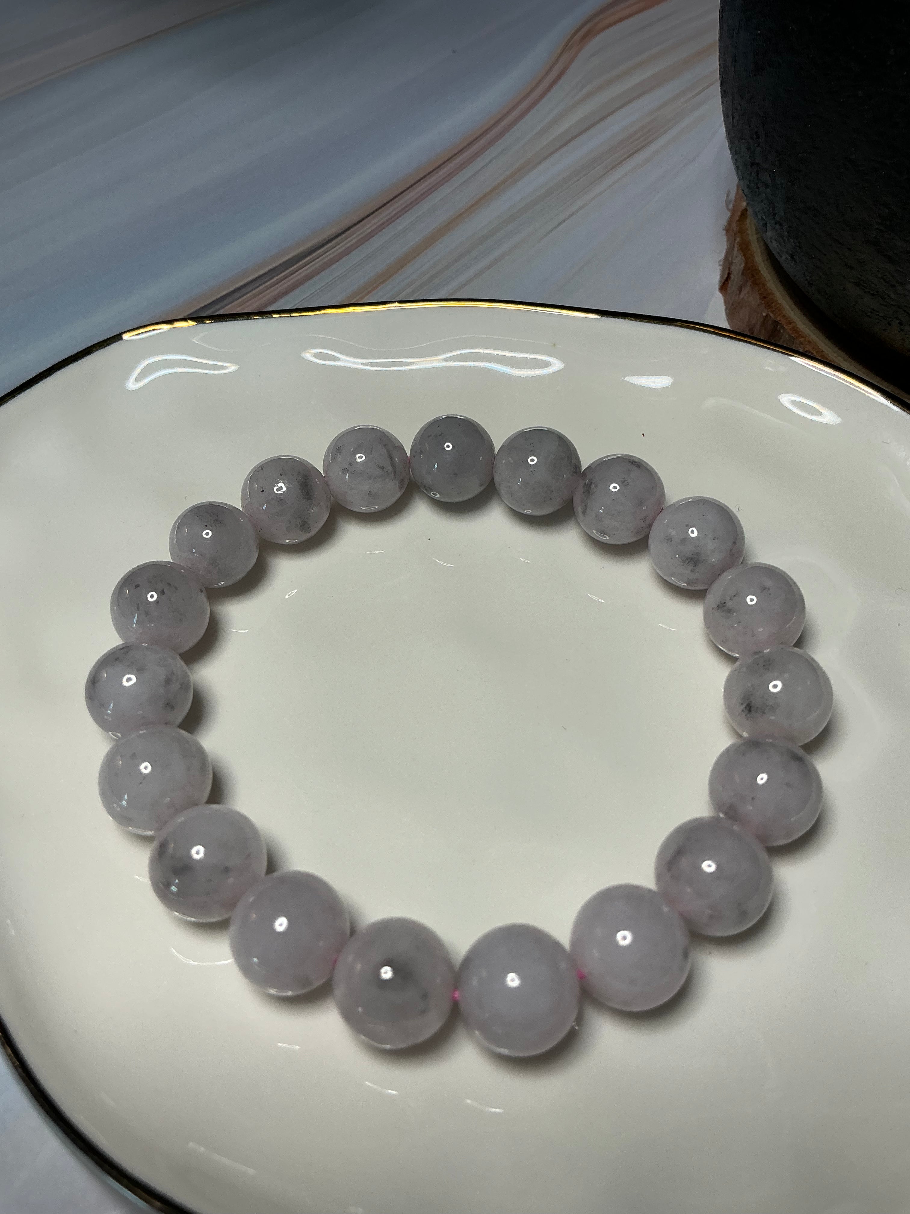 Light Lavender Wuji Jadeite Jade Bracelet