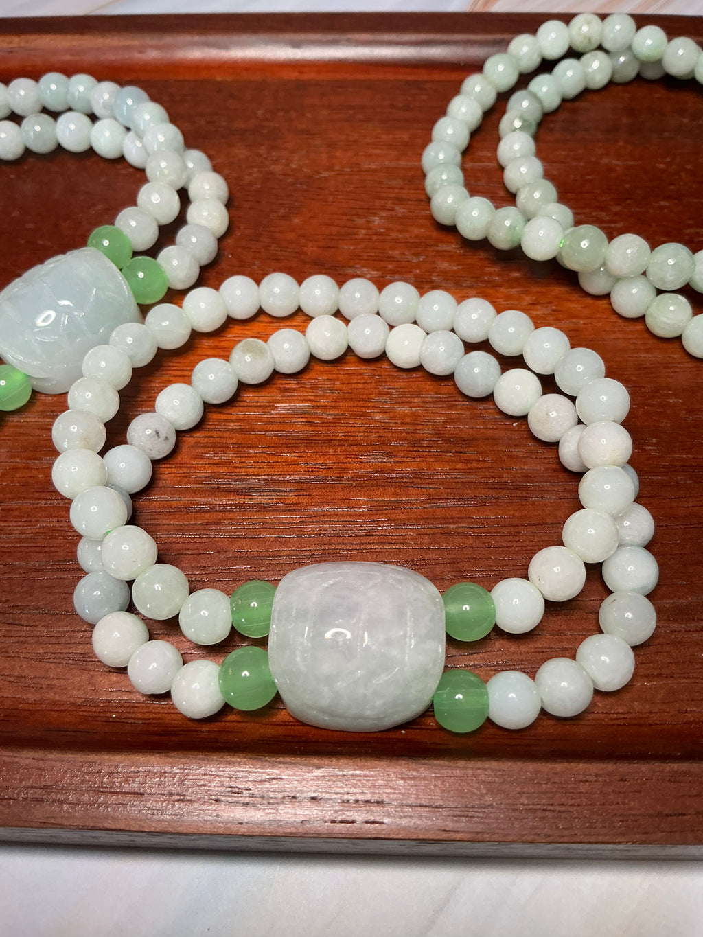 Jadeite Jade Turtle Shell Double-Strand Bracelet