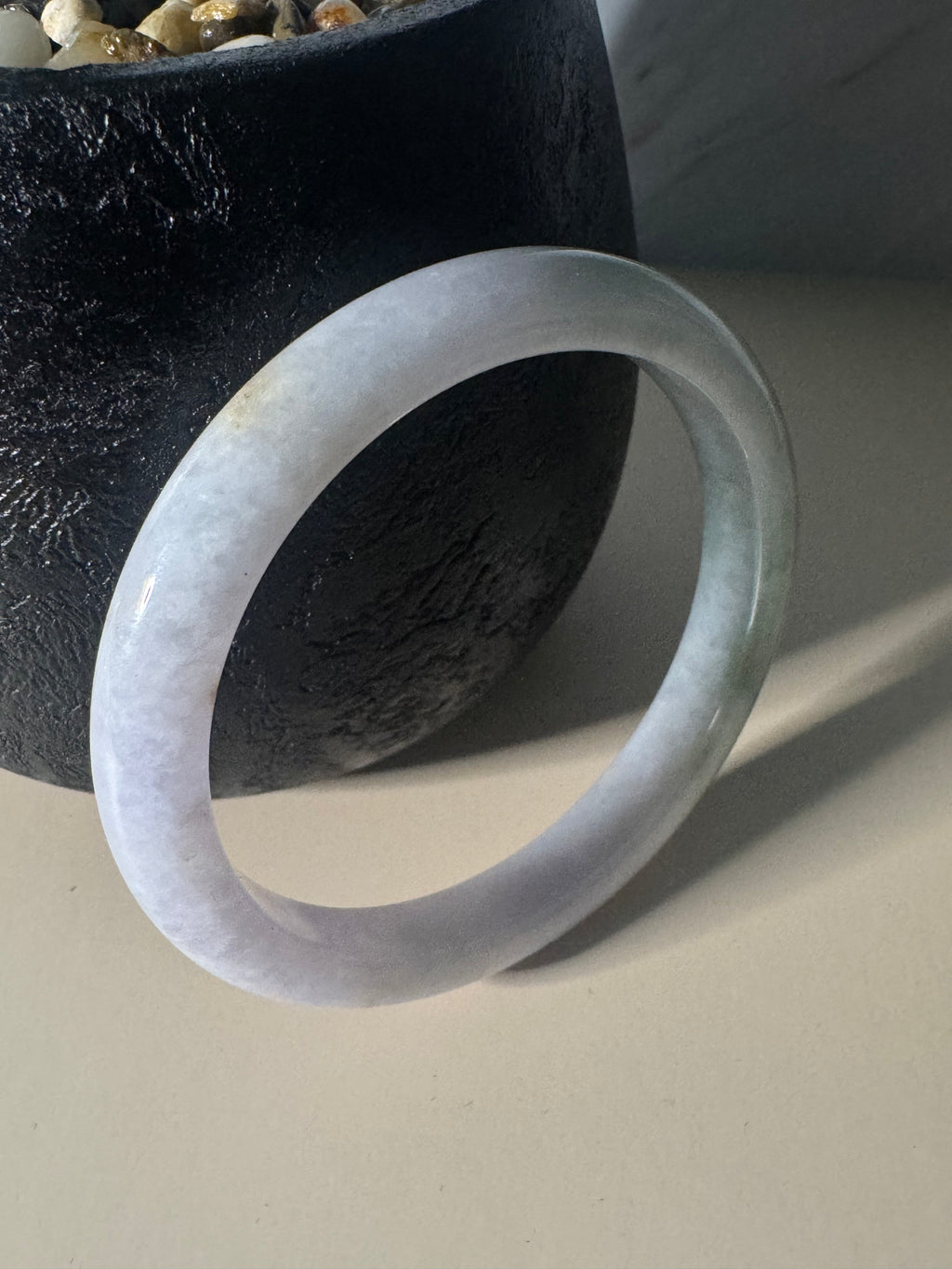 Icy Mist Jadeite Bangle (Sz 55.8)