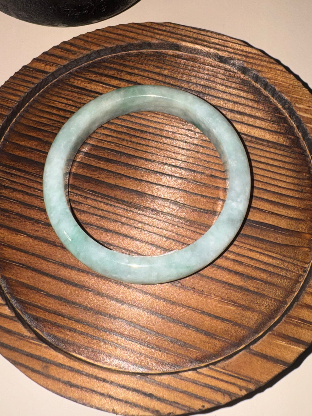Soft Icy Apple Green Type A Jadeite Bangle (Sz 51.5)