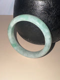 Soft Icy Apple Green Type A Jadeite Bangle (Sz 51.5)
