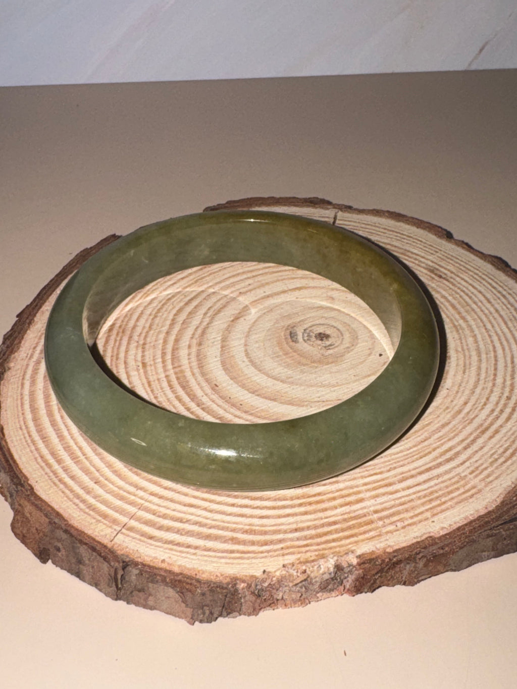 Natural Yellow-Green Jadeite Jade Bangle (Sz 53.7)