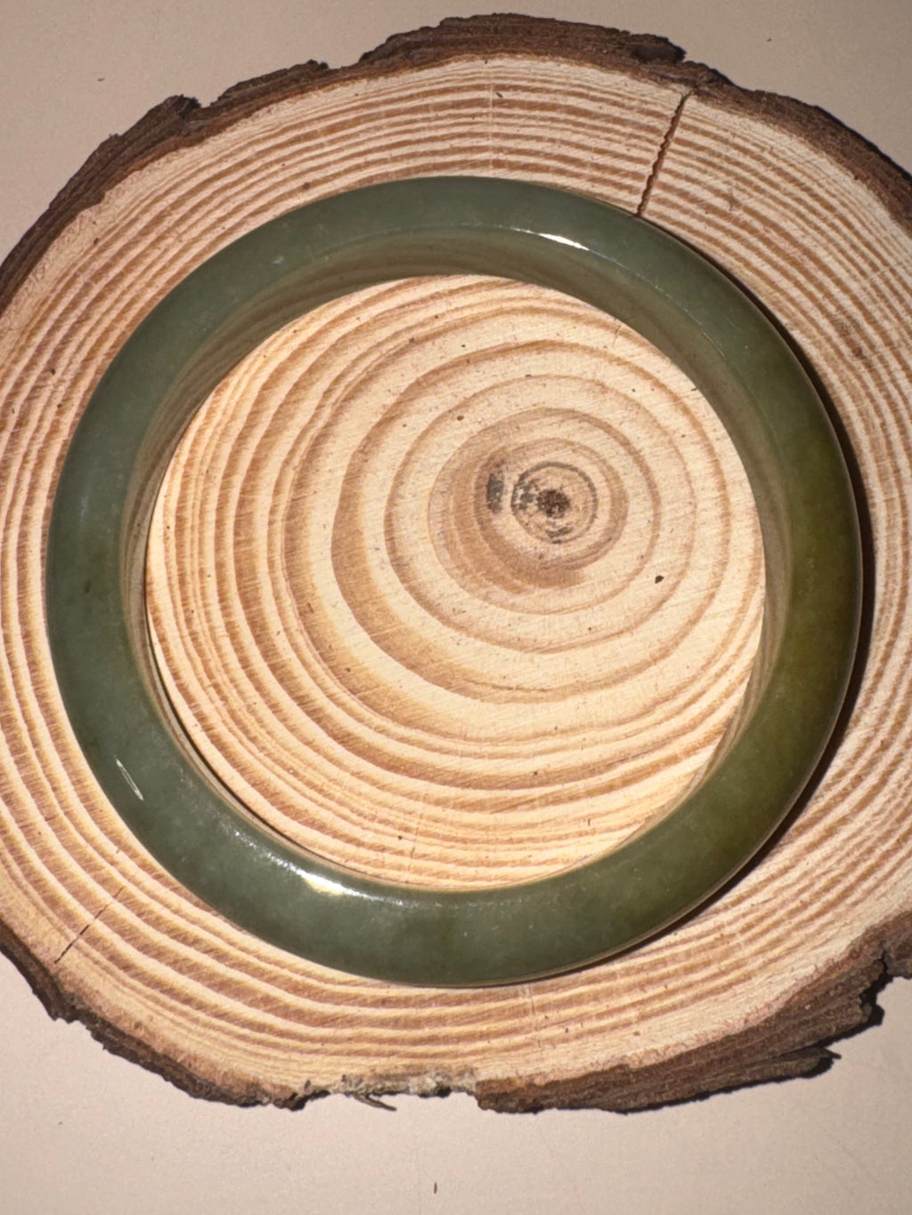 Natural Yellow-Green Jadeite Jade Bangle (Sz 53.7)