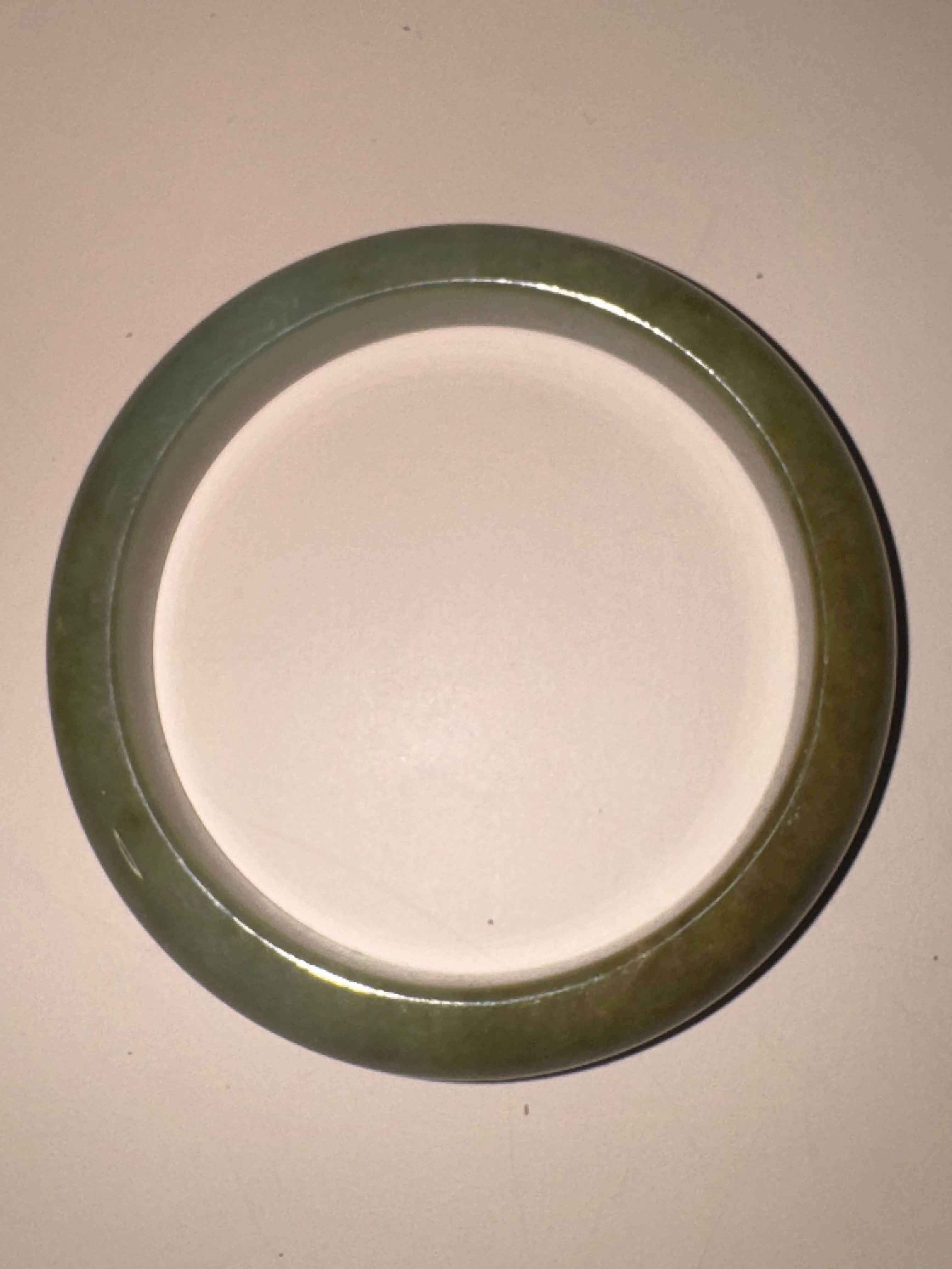 Natural Yellow-Green Jadeite Jade Bangle (Sz 53.7)