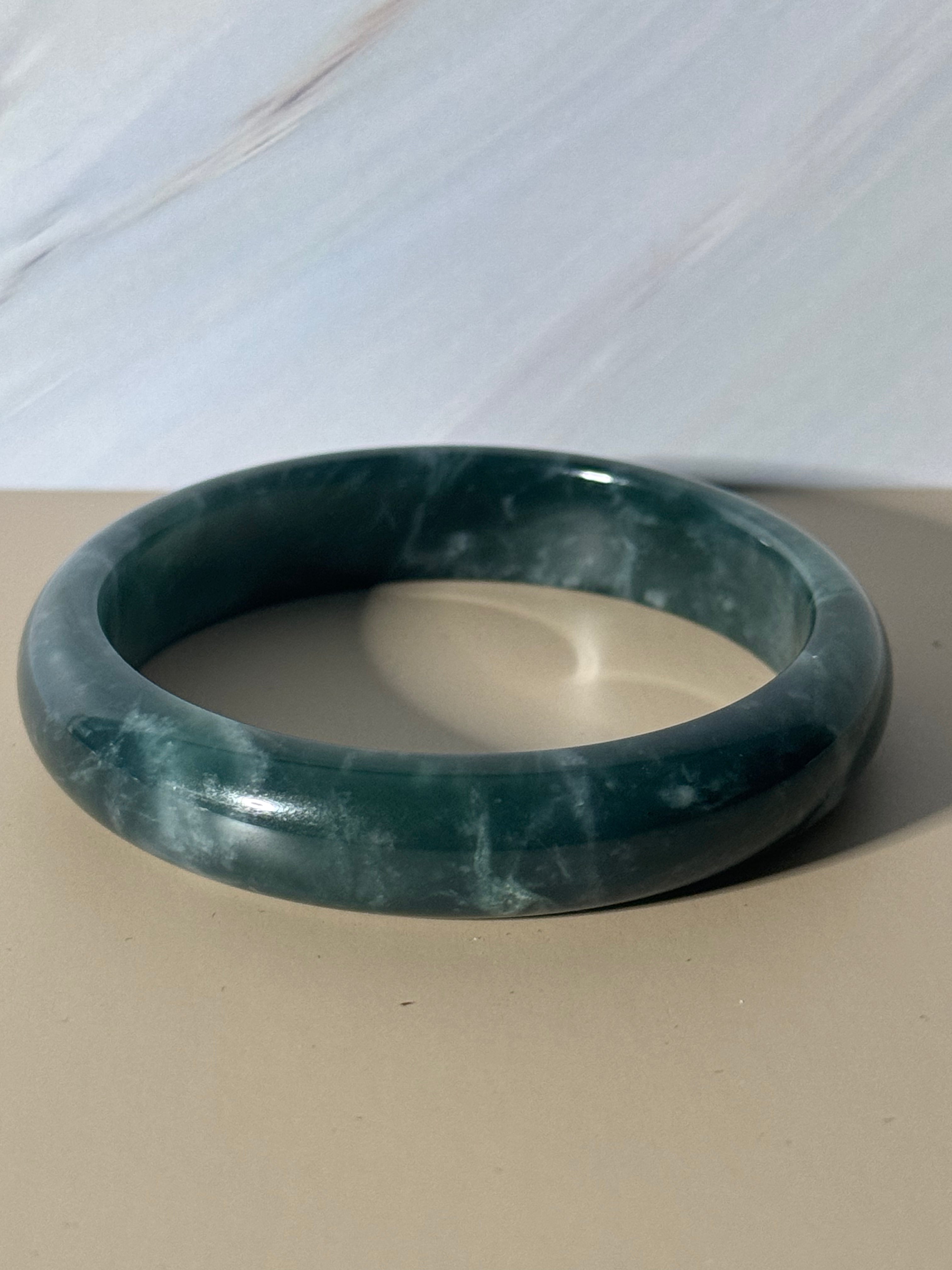 Blue Water Jadeite Bangle (Sz 52.7)